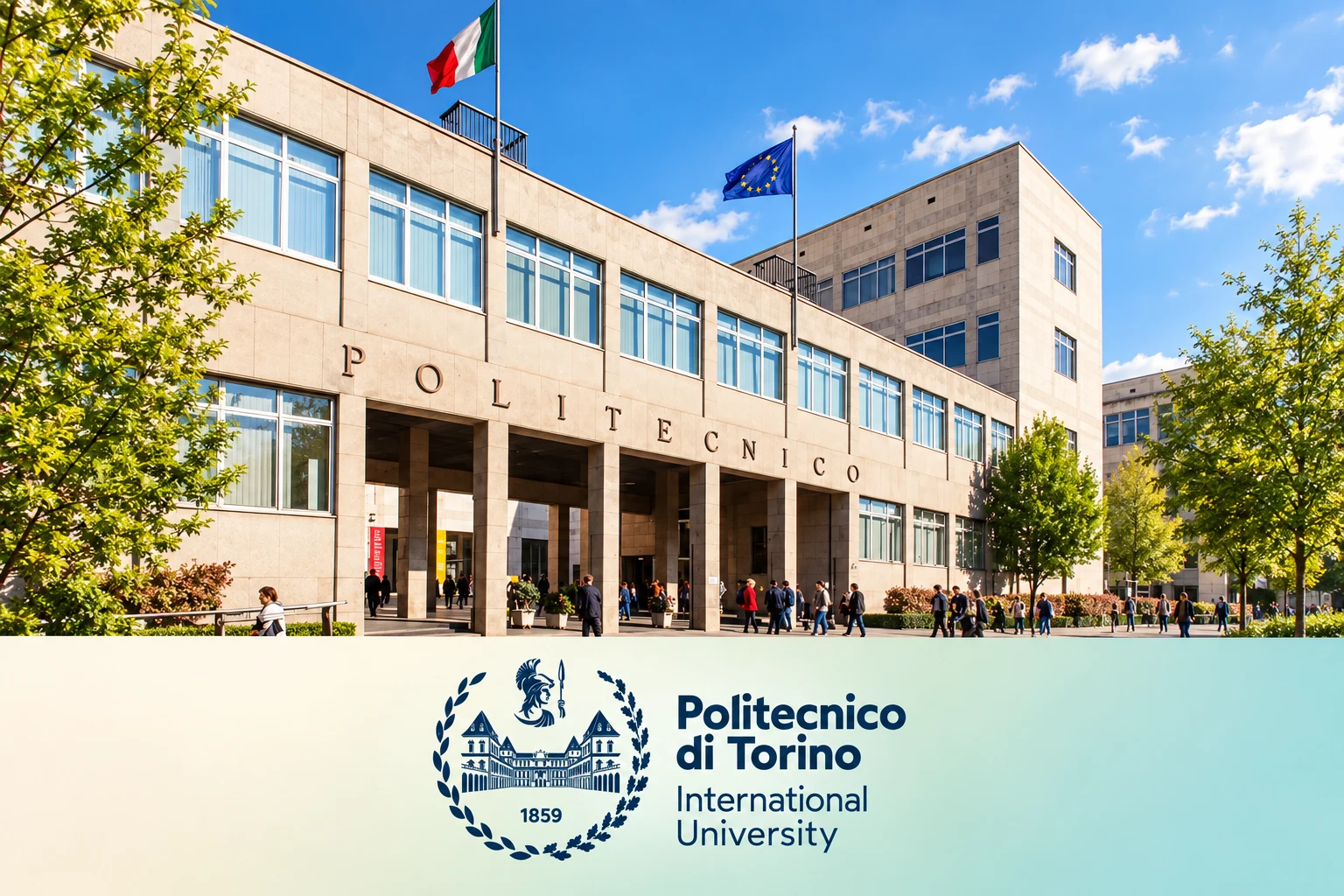 Politecnico di Torino mühendislik kampüsü, üniversite amblemi ve logosu